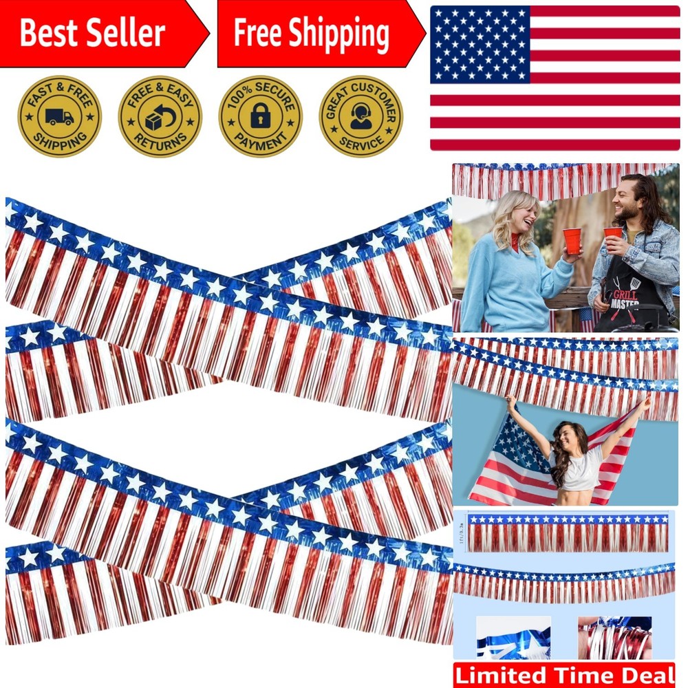 4Th of July Decorations – 2 Pack Red White and Blue Streamer for 250Th Anniversa