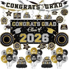 Class of 2026 Graduation Essentials – Black & Gold Theme