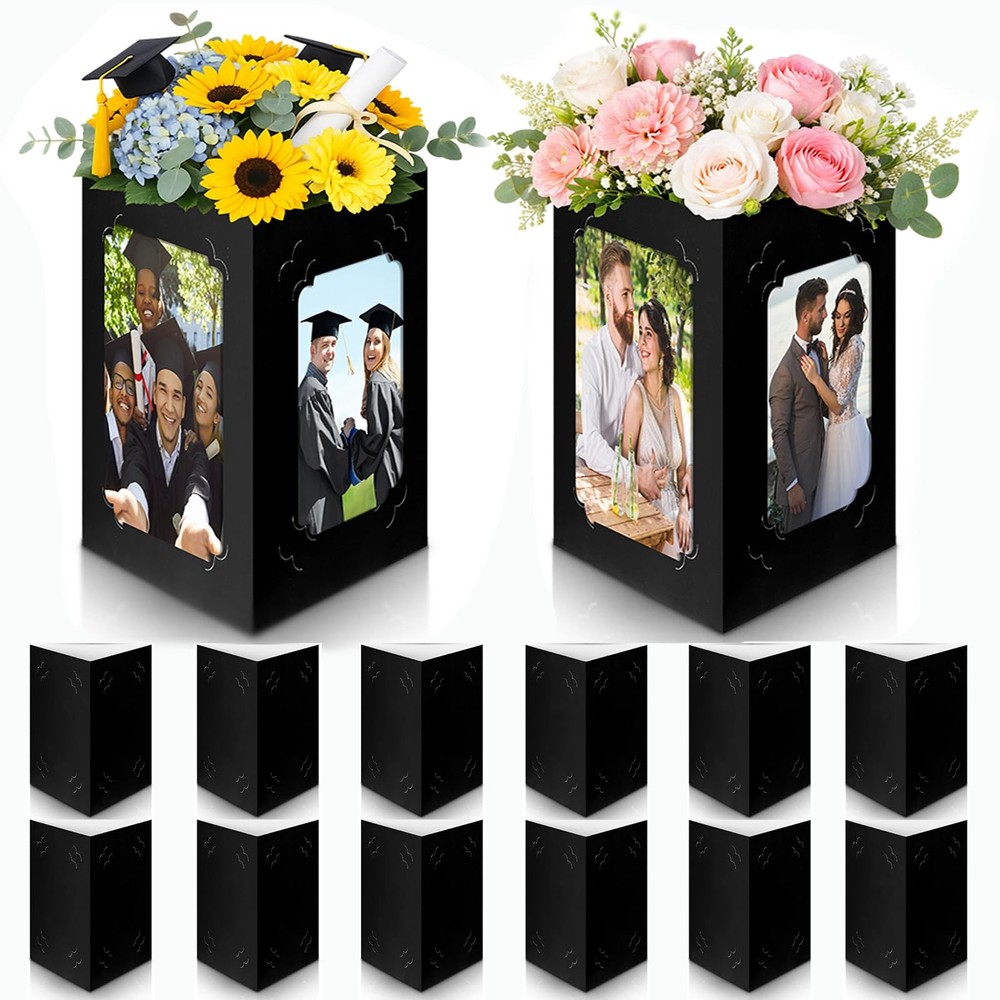 12 Pcs 2026 Graduation Table Centerpieces, 3-Sided 6/7 Inch Photo Display Fra…