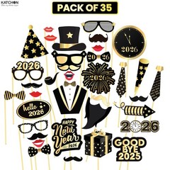 , New Years Photo Booth Props Frame Set – 30 Inch- Pack of 38 | New Years Eve…