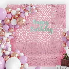 12Pcs Shimmer Wall Backdrop Sequin Panels Party Wedding Event Decor Multi-Color