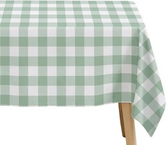 Sage Green Gingham Party Tablecloth Decorations, 3 Pack Green Checkered