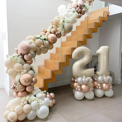Beige Champagne Gold Balloons Garland Arch Kit, 102PCS White Sand Metallic Champ