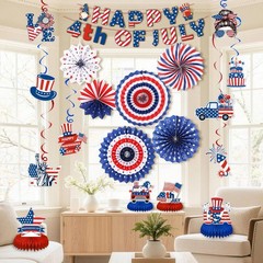 Patriotic 4th of July Decorations Set – Red White and Blue Party Supplies Inc…