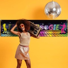 70S Theme Party Decorations, Large Fabric 70’S Party Colorful Disco Backdrop Ban