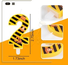 Construction Birthday Number Candles, Boys Happy 3, Multicolor