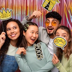 21st Birthday Photo Booth Props Black Gold Adult Party Decor Supplies Sign