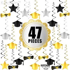 KatchOn Hanging Graduation Decorations 2026 | Black and Gold Graduation Hangi…