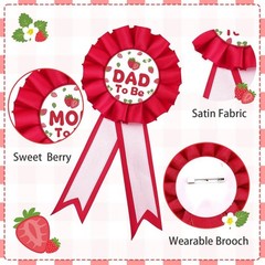 Lopeastar Strawberry Baby Shower Decorations Mom to Be Sash Dad Be…