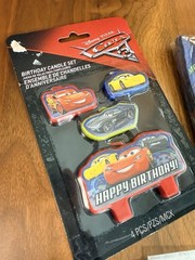 Disney Cars Birthday Decorations Bundle – Candle, Tablecloth, Napkins, NEW