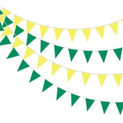 2 Pack Yellow Green Fabric Bunting Banner Pennant Hanging Party Decorations C…