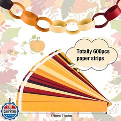 CHRORINE 600Pcs Colorful Paper Chains Strips for Birthday Party Decorations D