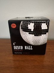 Disco Ball with Hanging Hook Silver Mirror 4″ Round Celebration New Years