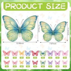 18 Pcs 3D Paper Butterfly Wall Decor for Birthday Baby Shower Wedding