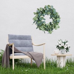 2 Pack Artificial Eucalyptus Garland Faux Silk Leaf Silver Dollar Eucalyptus