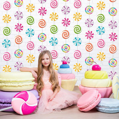 8 Pieces Candy Party Decorations Candyland Paper Garlands Candy Paper Cutouts Lo