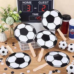 12 Pcs Soccer Picture Frame Soccer Shaped Fans Handle Double Sided Photo Prop…