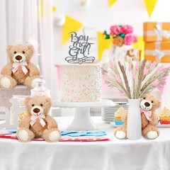 Relaxgiant 6 Sets 123 Pcs Bear Baby Shower Table Centerpieces Dried Pampas