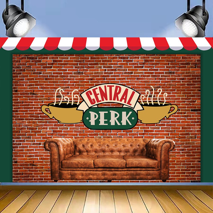 Central Perk Friends Backdrop Retro TV Show Birthday Banner Photo Background