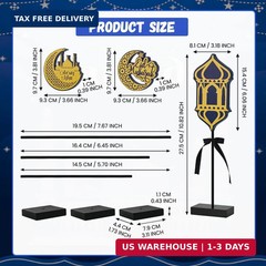 Smile Ramadan Wooden Decorations Eid Mubarak, Islamic Ramadan Tiered Tray Decor