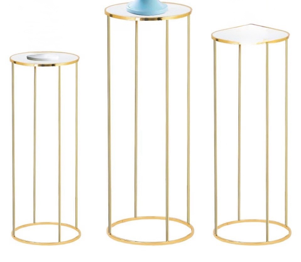 3 Piece Cylinder Pedestal Stand, Cake & Flower Display Stands for Party Wedding