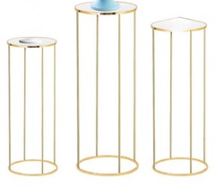 3 Piece Cylinder Pedestal Stand, Cake & Flower Display Stands for Party Wedding