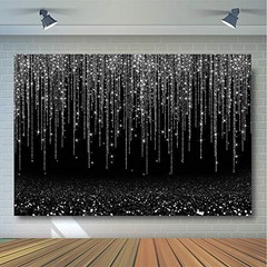 Black and Silver Backdrop Silver Black Prom Backdrop Black and Silver 7x5ft