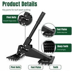 Heavy Duty Steel Synthetic Turf Puller Stretcher, Grass Seam Edge Tool