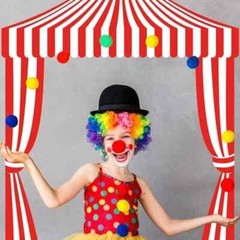 3 Pcs Carnival Party Decorations Circus Tent Awning Halloween Red Striped Style