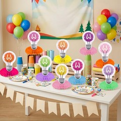 12Pcs VBS 2026 Decorations Honeycomb Centerpieces Double Sided Colorful Light…