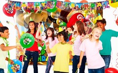 Super Mario Party Decoration Game Birthday Supplies Set Balloon Plates Backdrop