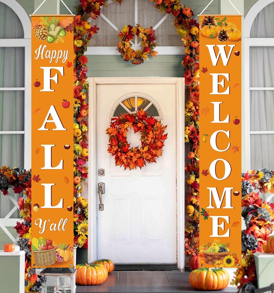 Fall Decor Fall Decorations for Home Happy FALL Welcome Hanging Banner