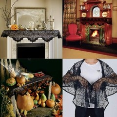Halloween Party Fireplace Decoration Spider Web Cobweb Lace Scarf Cover 200cm