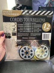 HOLLYWOOD Lights Camera Action SWIRL DECORATIONS (12) ~ Birthday Party Supplies