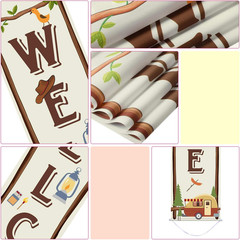 Camping Themed Party Decorations, Camping Party Banner Welcome Porch Sign for…