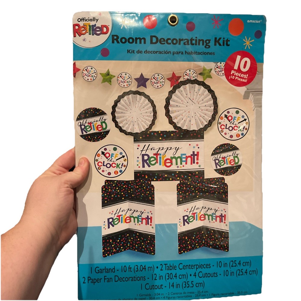 Retirement Party Decoration Kit Officially Retired Happy Sealed Celebration 10pc