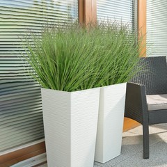 UXORSN 14 Bundles Artificial Onion Grass Plants Outdoor 20 inches tall, Green