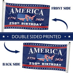 3×5 Ft Double-Sided 250th Anniversary American Flag for Fourth of July Decor