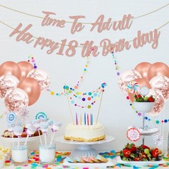 Rose Gold 18th Birthday Decorations for Girls Rose Gold 18th Birthday Banner …