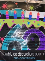 60th Birthday Room Decorating Kit 10 Pieces Party Supply