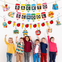 21Pcs Back to School Decorations Banners Hanging Swirls Cake Topper for First Da