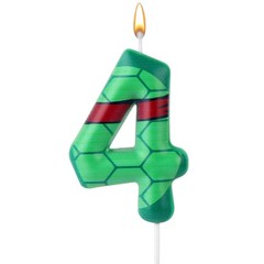 Turtle Shell Birthday Candle, Cartoon Themed Cupcake M, Multicolor