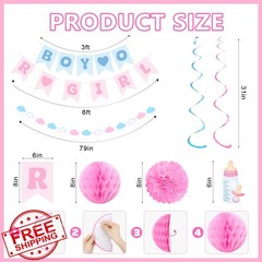 Ouddy Life Gender Reveal Decorations Blue Pink