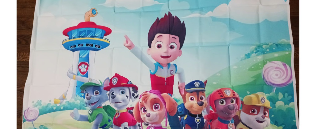 Paw Patrol Happy Birthday Backdrop new in package 3 ft x 5 ft