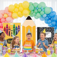 3 Pcs Back to School Decorations Pencil Notebook Cardboard Cutouts Crayon Box St
