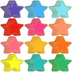 120 PCS Confetti Star Cutout Assorted Colors Paper Bulletin Board Decor