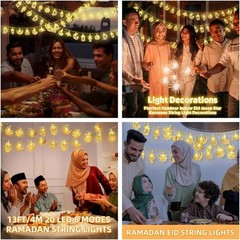 Magical 13FT Star & Moon Twinkle Lights – Ideal for Ramadan Celebrations