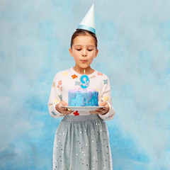 Blue Frozen Birthday Party Decorations, White Snowflake Number Candles 0-9, Kids