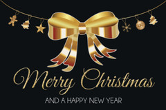 Big Poster Print Laminated Christmas Backdrop Gold Black Scene Setter Any Text