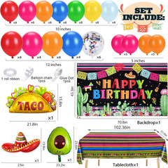 Mexican Fiesta Party Decorations Cinco De Mayo Birthday Decor, Fiesta Balloon Ar